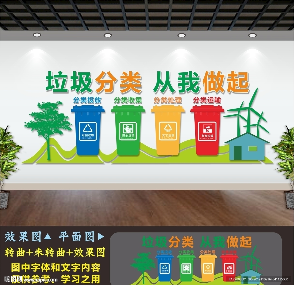 垃圾分类文化墙设计图 融合广告设计与公共美育的创新实践